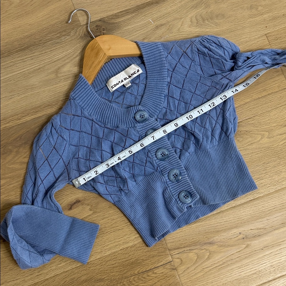 Costa Blanca Diamond Knit Blue Cardigan - Picture 4 of 5